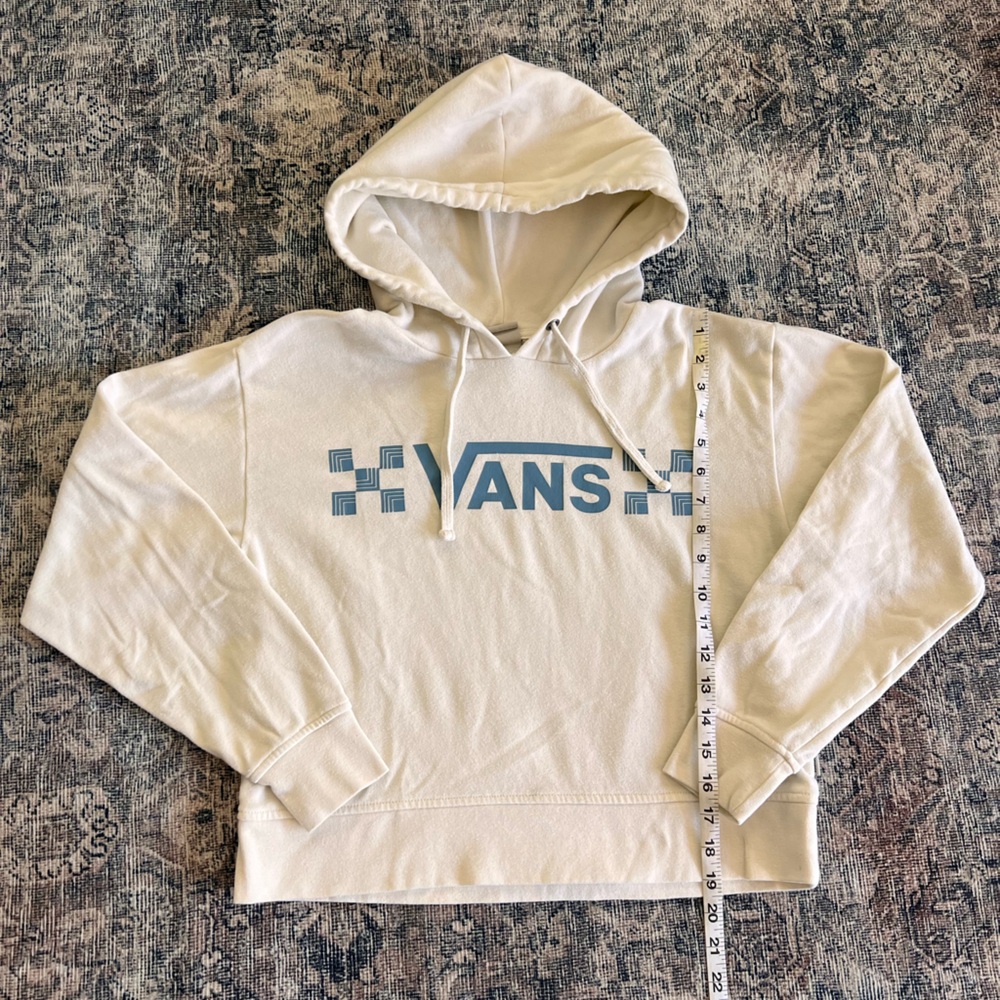 Vans women’s Off-White Crop Hoodie with Logo